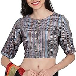 Ajrakh Readymade Cotton Blouse for Women-image-8