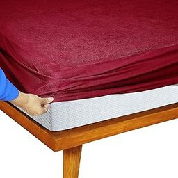 Feelme Mattress Protector Single Bed Waterproof Mattress Cover Single Size Bed 78"x36" 6.5 by 3 Maroon-image-34