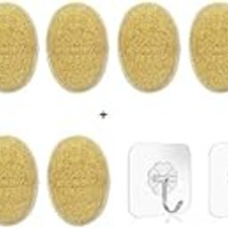 RIGOUR CRAFTS Oval Body Scrubber For Bathing Women And Men (Pack of 8+2, Free Hook Sticker) | 100% Natural Loofah Sponge | Eco-Friendly Natural Loofah | Biodegradable Nature Friendly-image-19
