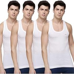 Lehar Men Combed Cotton Round Neck Vest -White-image-47