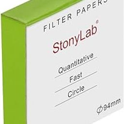 stonylab Quantitative Filter Paper Circles, 100 Pack Fast Speed Cellulose Filter Paper 25 Microns Particle Retention, 94 mm Diameter-15