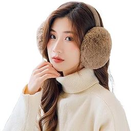 Ear Muffs for Women - Winter Ear Warmers - Soft & Warm Cable Knit Furry Fleece Earmuffs - Ear Covers for Cold Weather-image-64