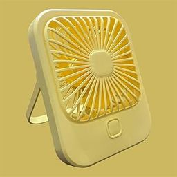 MIRADH Small Desk Fan, 2000mAh Rechargeable Fan Battery Powered, 180°Foldable Portable Fan, 3 Speeds Adjustable USB Fan Silent Powerful for Home Office Travel Outdoor (YELLOW)-image-32