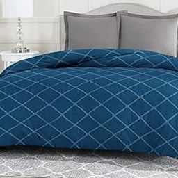 TURIYA 220 TC Glace Cotton Fabric1 Pc Double Bed Duvet Cover/ Rajai Cover Cum Dohar; 90x95 inches; Blue Diamond-image-74