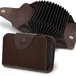 stealodeal Dark Brown RFID Protector PU Leather Credit/Debit/ATM 15 Slots for Men and Women Card Holder Wallet-picture-36