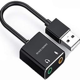 BLACK CROWN USB Audio Adapter External Stereo Sound Card with 3.5mm Headphone and Microphone Jack, Suitable for Windows, Mac, Linux, PC, Mobile Phone, Laptop, Desktop (Multi Colour)-19