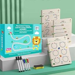 Finaxo Reusable Magic Practice Copybook Kit for Kids | Writing Practice & Pen Control Workbook Set | Educational Learning Drawing Book, Lines Shapes Pattern for Montessori, Preschool 3-8 Age Kids-16