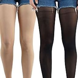 Pack of 2 Netted Stockings For Women | Stockings For Women Skin Color Combo | Stretchable Stockings For Women Summer Wear- Skin and Black-image-25