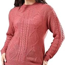 Women's Cotton Blend Round Neck Oversized Sweater Elevate Look-image-21
