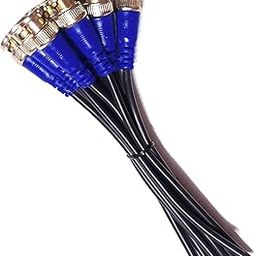 15 Pieces BNC Connector with Copper Wire Moulded - 18CM for Surveillance CCTV Camera (BLUE)-28
