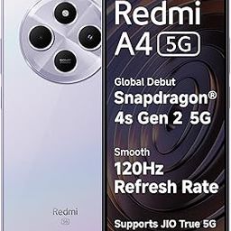 Redmi A4 5G (Sparkle Purple, 6GB RAM, 128GB Storage) | Global Debut SD 4s Gen 2 | Segment Largest 6.88in 120Hz | 50MP Dual Camera | 18W Fast Charging-25