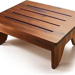 Craftsline One Step Stool for Adults 6.5" - Wooden Step Stools for High Beds - 550 lbs Safety Stepping Stool Bathroom Aid for Handicap, Elderly, Seniors, Kid, Bathtub, Bed, Kitchen (Brown)-20