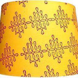 Woodooz Home Decor Tapered Lamp Shade for table lamps and living room floor lamps (12 in dia, Kolam print)-image-2