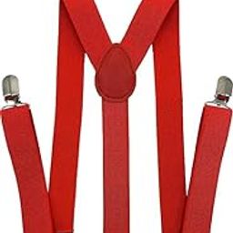 Mens Women Suspenders Bowtie Set Y Shape Adjustable Braces for Party Wedding Red-image-61