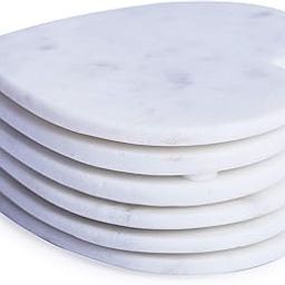 NikkisPride Marble Handmade Heart Shape Tea Coaster Coaster Trivet Set of 6-image-16
