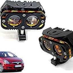 Auto Pearl 2-Lens LED Car Yellow/White/Low-Yellow and Red High Beam Fog Light with Flashing Mode Off-Road Vehicles compatible with Corsa (Pack of 2)-16