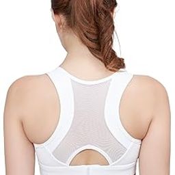 Women's Padded Sports Bra with Mesh Racerback for Gym/Yoga/Workout, Size S to 2XL-image-33