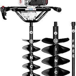 DVI 142CC High Power 4 Stroke Petrol Engine Earth Auger Machine with 8 Inch + 12 Inch Double Spiral Planter/Bit for Digging Holes, Plantation & Fencing Purpose with Free 30" Inch Extension Rod.-image-36
