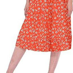 Women's Rayon Midi Skirt Multi Coloured-image-90