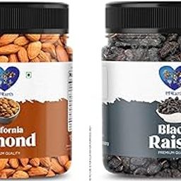 LavEarth Black Raisin and Almonds Trail Mix Dry Fruits, Natural & Pure, Pack of 2 Jar (500Gram)-image-95