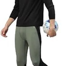 Men Duck Green-Black Rapid Dry-Fit Solid Training Tights-image-1