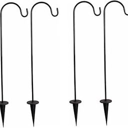 4 Pcs Iron Floor Plug Lantern Hooks Outdoor Light Stakes Shepherds Hooks for Outdoor Hanging Plant Holder Iron Shepherd Hook Ground Hook Shepherd Hook for Plant Fence-image-8