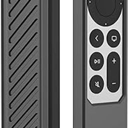 Verilux® 2021 Silicone Protective Case for Apple 4K HD TV Siri Remote 2nd Gen - Anti-Slip Durable Silicone Shockproof Rubber Cover - Skin-Friendly Washable Protective Cover Sleeve (Black)-23