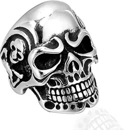 via mazzini No-Tarnish No-Rusting Stainless Steel Rebel Rumble Skull Roadies Bikers Ring for Men And Boys (Ring0809) US Size : 9-picture-12
