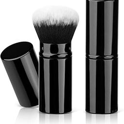 Retractable Make Up Brush - Retractable Kabuki Powder Brush - Travel Powder Brush for Blush, Polishing, Flawless Powder Cosmetics, Foundation Makeup Brush Portable Face Blush Brush with Cover-33