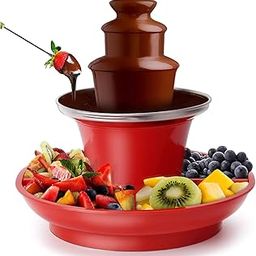 3 Tier Chocolate Fondue Fountain Machine, Detachable Tray Mini Electric Chocolate Fondue Fountain, Melting Machine for Cheese, Queso, Candy, Easy Cleaning, for Party, Gathering, Wedding, 17-Ounce-image-16