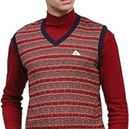 Mens Striped V Neck Sleeveless Sweater (1239219SL)-image-58