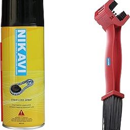 NIKAVI (CL + BCA13) Foaming Chain Lube Chain Lubricants Spray - 400ml + Chain Cleaning Brush-image-36