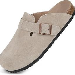 Clogs for Women Men Suede Clogs Adjustable Buckle Slip-on Cork Footbed Mules Clogs Antislip Sole Slippers Unisex-picture-29