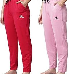 Women Regular Fit Cotton Plain Pajama With Side Pockets, Lounge and Casual Wear - Pack of 2-image-91