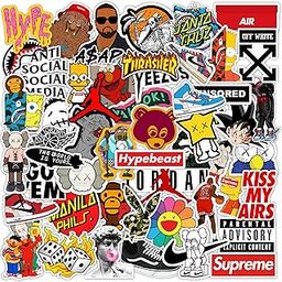 Pack of 60 Hypebeast Aesthetic Sticker for Laptop, Journal, Guitar, Mobile Phone, Guitar, Waterbottle - Waterproof Residue Free Stickers-22