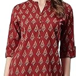janasya Women's Red Cotton Tunic-picture-27