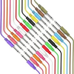 ExcelValley - Mono Instrument Guitar Cable - Patch Lead TS 6.35mm 1/4" - Eurorack Synth Synthesizer [12-Pack | 45 cm - 17.72"]-image-2