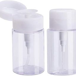 2 Pack 150ml/5 oz Empty Clear Push Down Pump Dispenser Bottles with White Flip Cap for Nail Polish Remover Facial Makeup Remover Toner Water Sample Travel Container-image-19