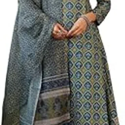 vaamsi Women's Olive Rayon Printed A-Line Kurta Palazzo With Dupatta Set | Daily A-Line Kurta Set For Women | Printed Salwar Suit For Women-picture-44