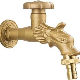 Losa Single Cold Water Dragon Carved Faucet 4 Points Golden Dragon Faucet-image-30