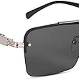 UV Protected Black Rectangle Sunglasses for Men & Women-image-74
