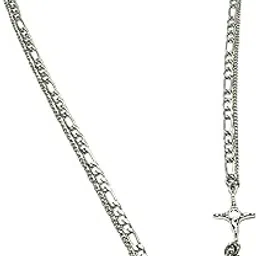 nipstec Dual-Layer Silver-Tone Chain with Contemporary Cross Pendant | Trendy Street Jewelry for Everyday, Casual Or Special Occasions-picture-15
