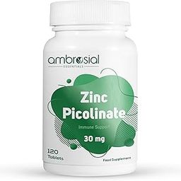 Zinc Picolinate 30mg, High Strength Zinc Supplements, Best Tablet for Immune Support, Bones, Hair, Skin, Nails, Supplement for Men & Women, Pack of 1-120 Tablets-16