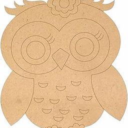 BA BHANDERI ART Pre Marked MDF Cutout 8inch for Clay Art ullu Good Luck and Wealth Symbol Pre-Marked Cutout Wooden MDF Shapes 1Pcs-image-64