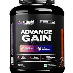 Fitrain Nutrition Advance Gain Mass Gainer | Chocolate | 30 Servings | 356kcal | 70.8g Carbohydrate | 15.6g Protein | 1000mg Ashwagandha | 1g Creatine Monohydrate | High Absorption Formula (3KG)-image-85