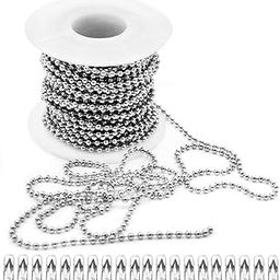 32ft Bead Chain for DIY Charms 2.0mm Stainless Steel Ball Bead Chain with 20Pcs Clasp Customized DIY Bead Chain for Charms, Keychains, Pendents, Craftings-image-41