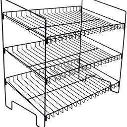 Book Signing Wire Rack 3 Layers for Bookstores Literature Brochure Newspaper Black-11