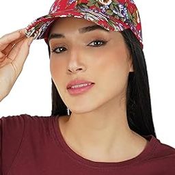 Women's Cotton Summer Cap | Floral Printed Baseball Cap, Adjustable Buckle Closer Quick Dry Cool Style Headwear Hat (SC5079B, Pack of 1) Multicolour-7