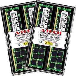 A-Tech 64GB Kit (4x16GB) Memory RAM for Supermicro SBI-7127RG-E - DDR3 1333MHz PC3-10600 ECC Registered RDIMM 2Rx4 1.5V - Server-10