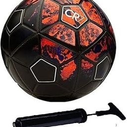 SPORTS ADDA Hands Stitched Football Size 5 with Pump (CR7 Orange/Black)-image-85
